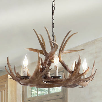 Rudolph Adjustable Resin Antler LED Chandelier - JONATHAN Y
